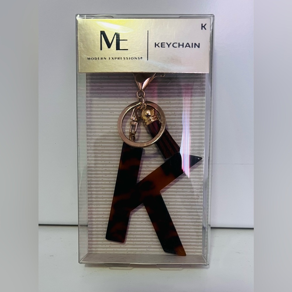 Faux Tortoise-shell Expressions Keychains K and M